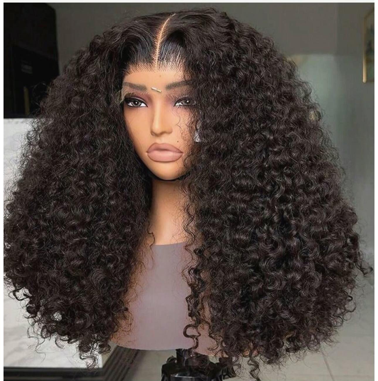 Perruque frontale perruvienne en dentelle deep wave cheveux humains lace frontale